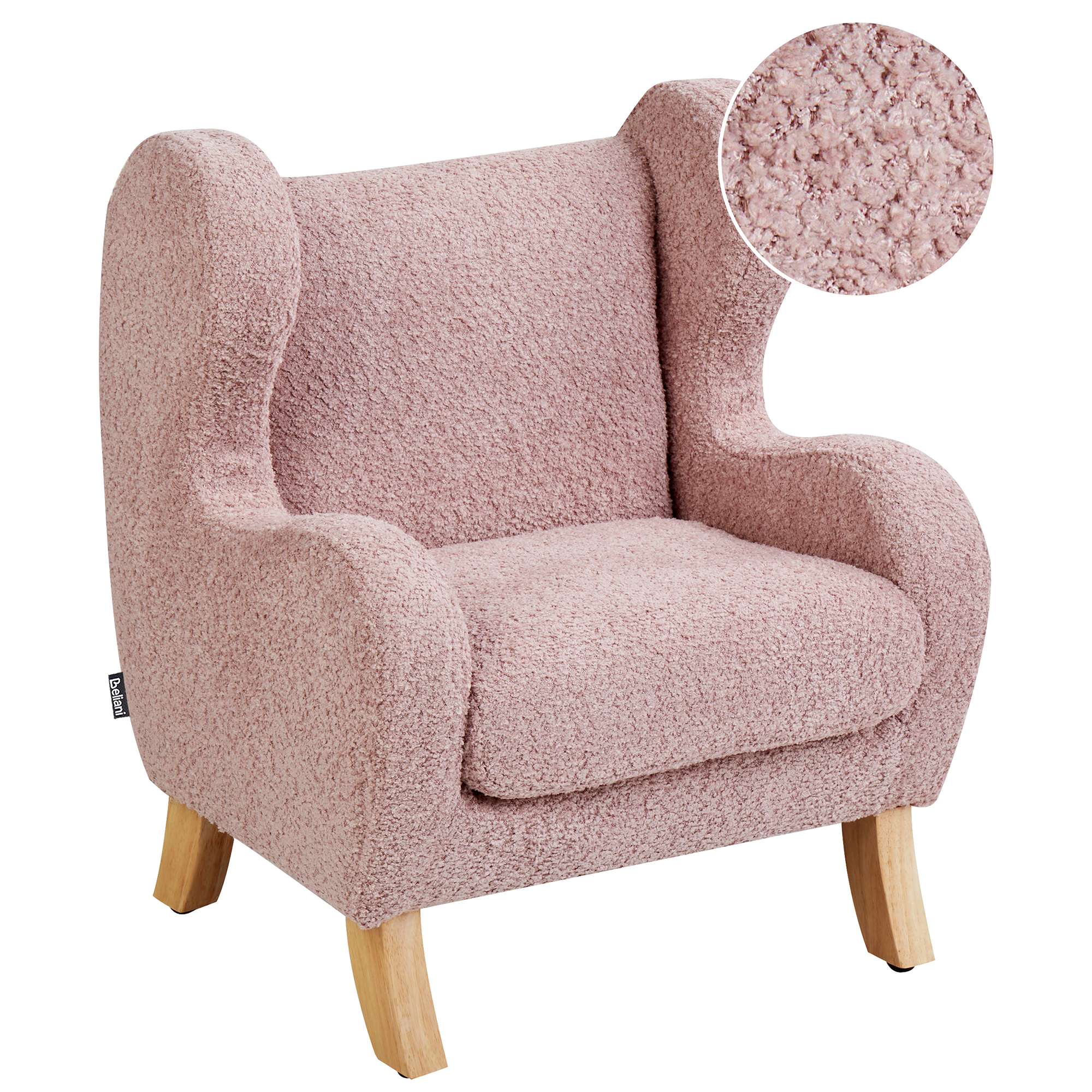 Barnfåtölj FARUM Bouclé Rosa