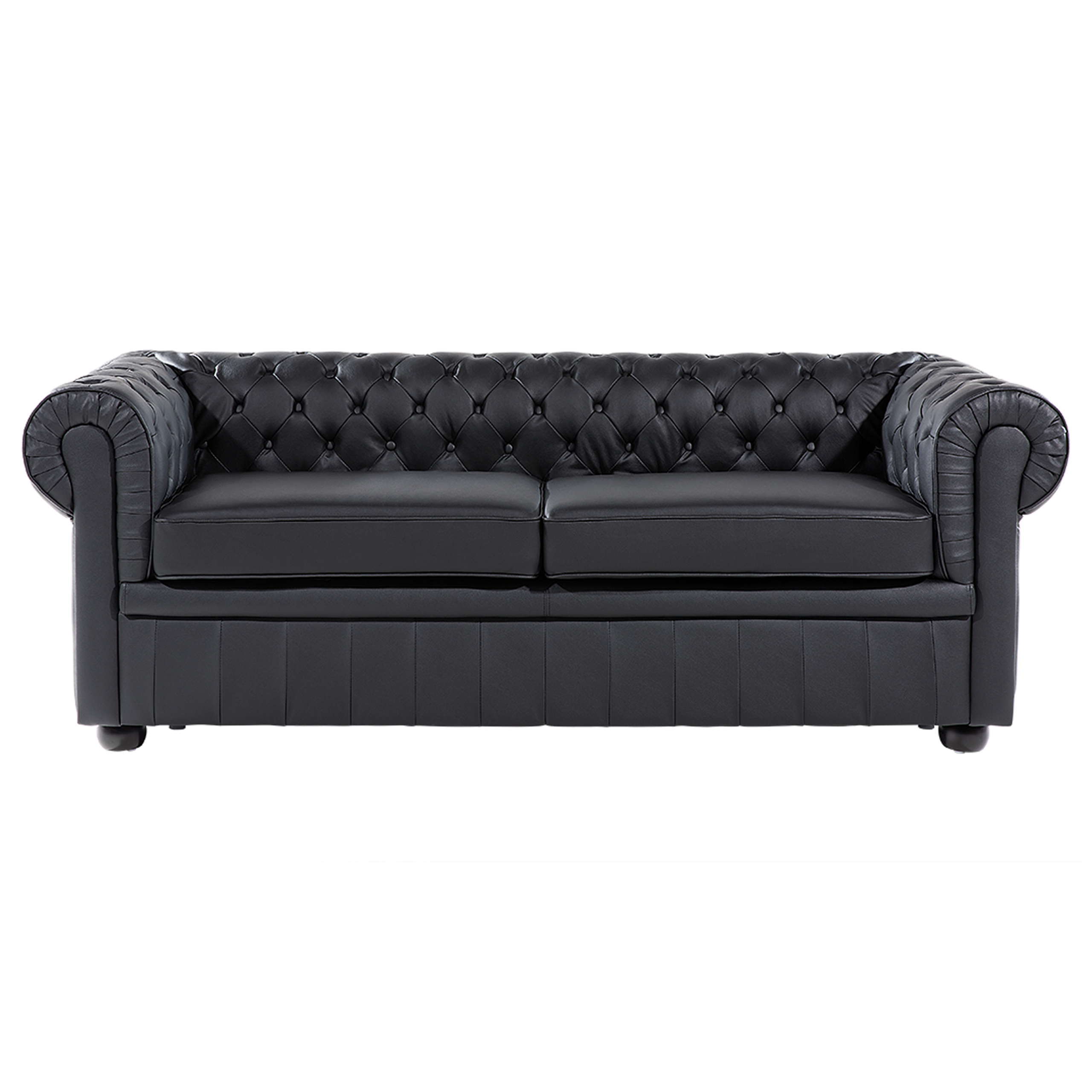 Soffa 3-sits CHESTERFIELD Läder Svart