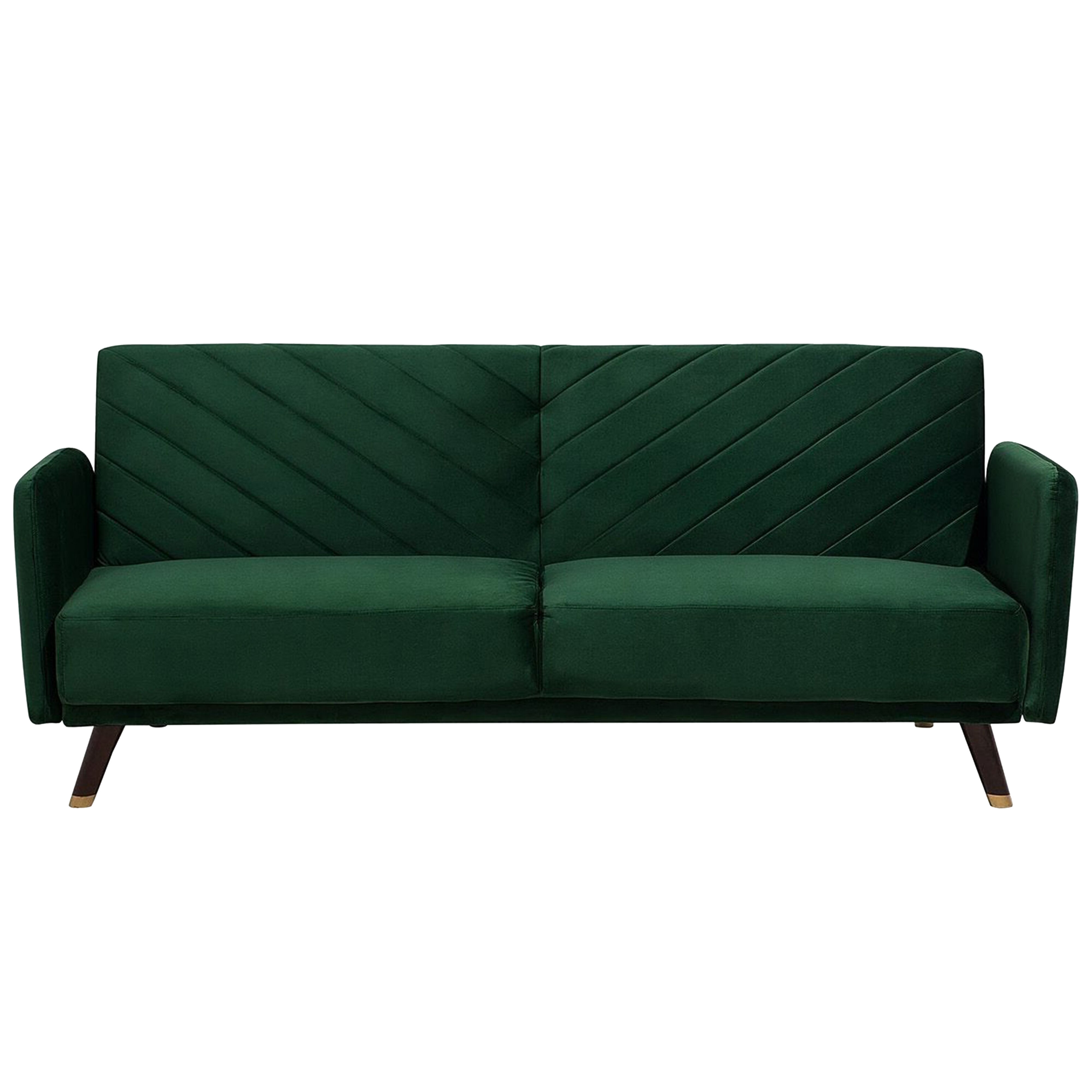 Bäddsoffa 3-sits SENJA Sammet Smaragdgrön