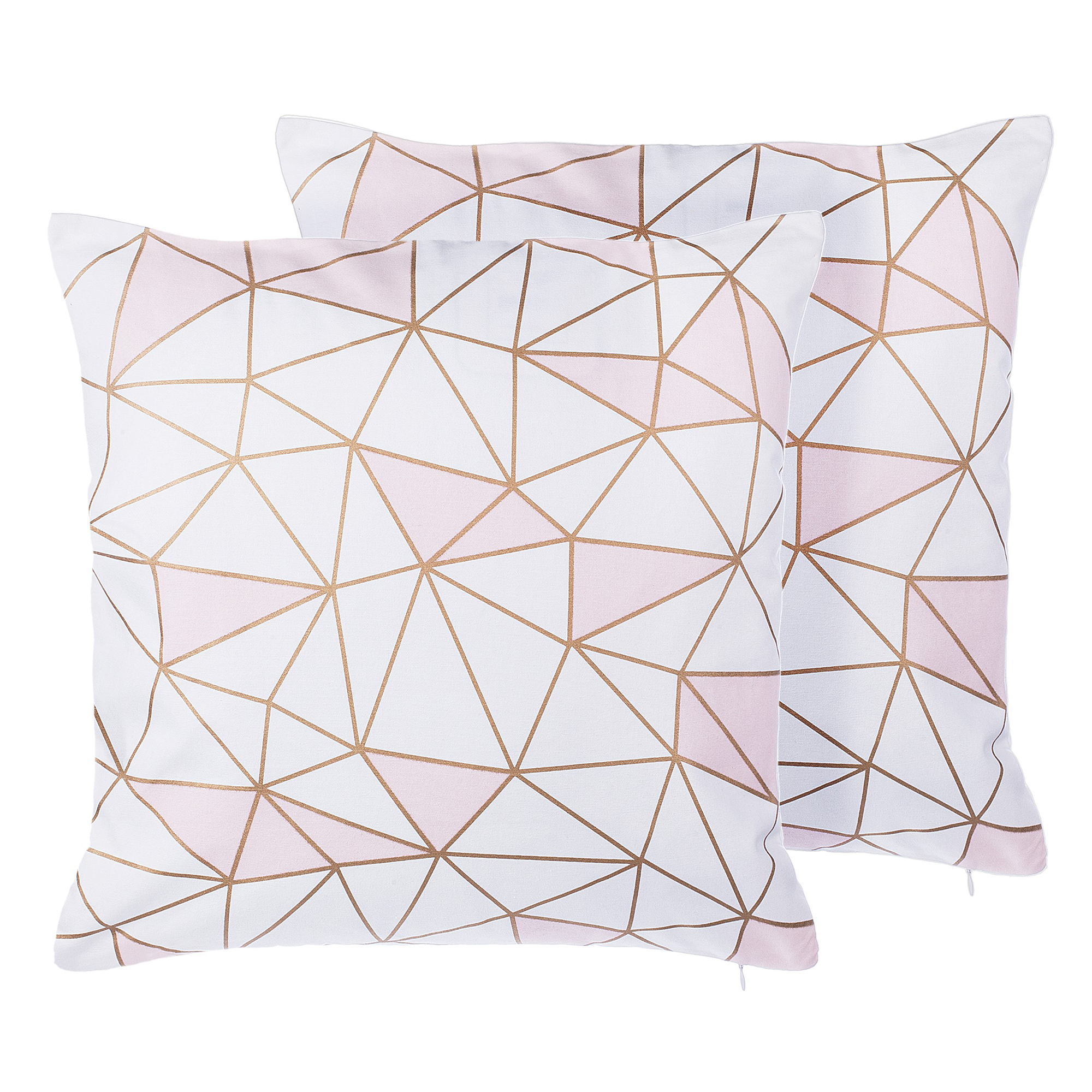 Set med 2 prydnadskuddar CLARKIA 45 x 45 cm Bomull Rosa Geometriskt tryck