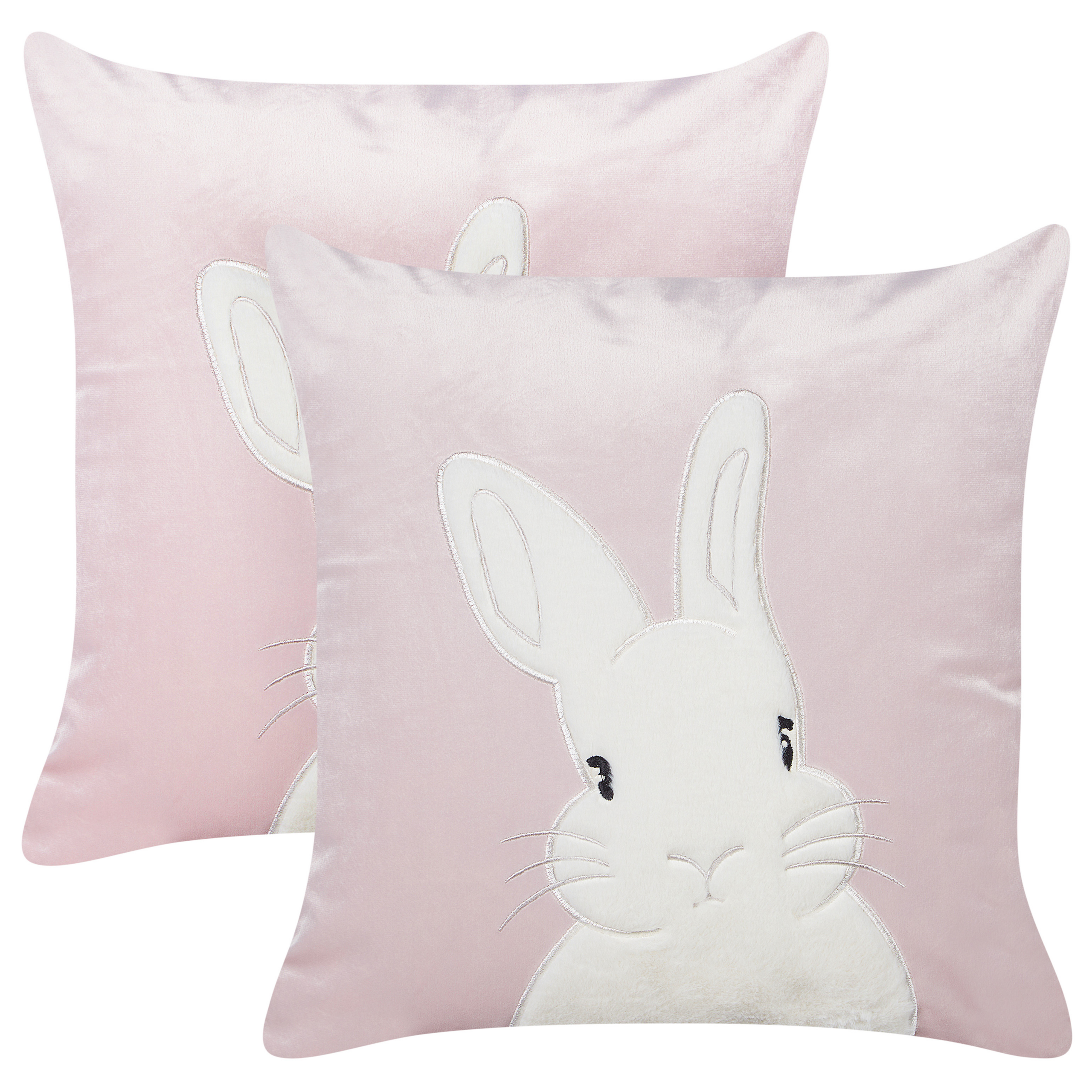 Set med 2 prydnadskuddar IBERIS 45 x 45 cm Sammet Rosa