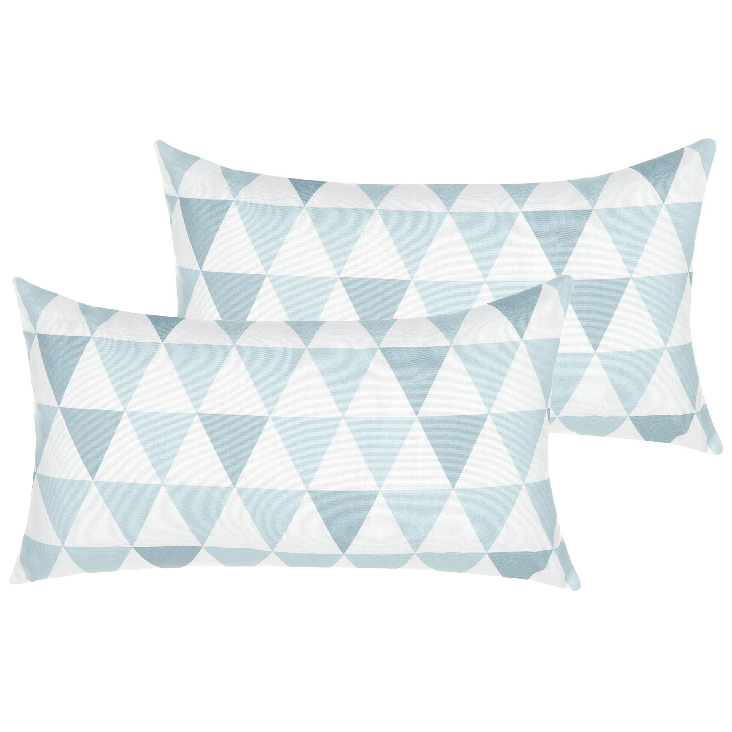 Set med 2 utomhusdynor TRIFOS Geometriskt tryck 40 x 70 cm Blå