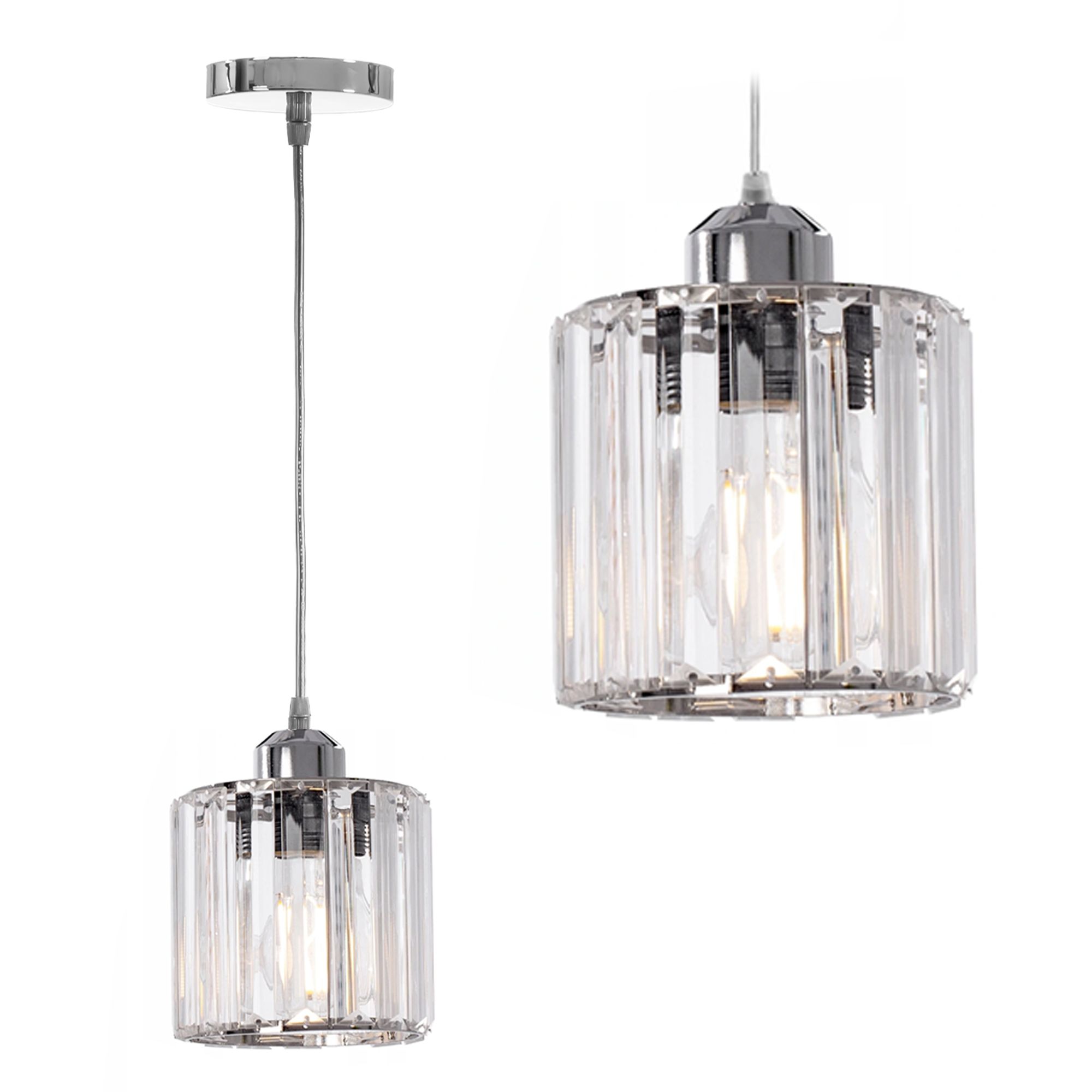 TOOLIGHT hängande taklampa APP508-1CP Krom 12x13x90cm