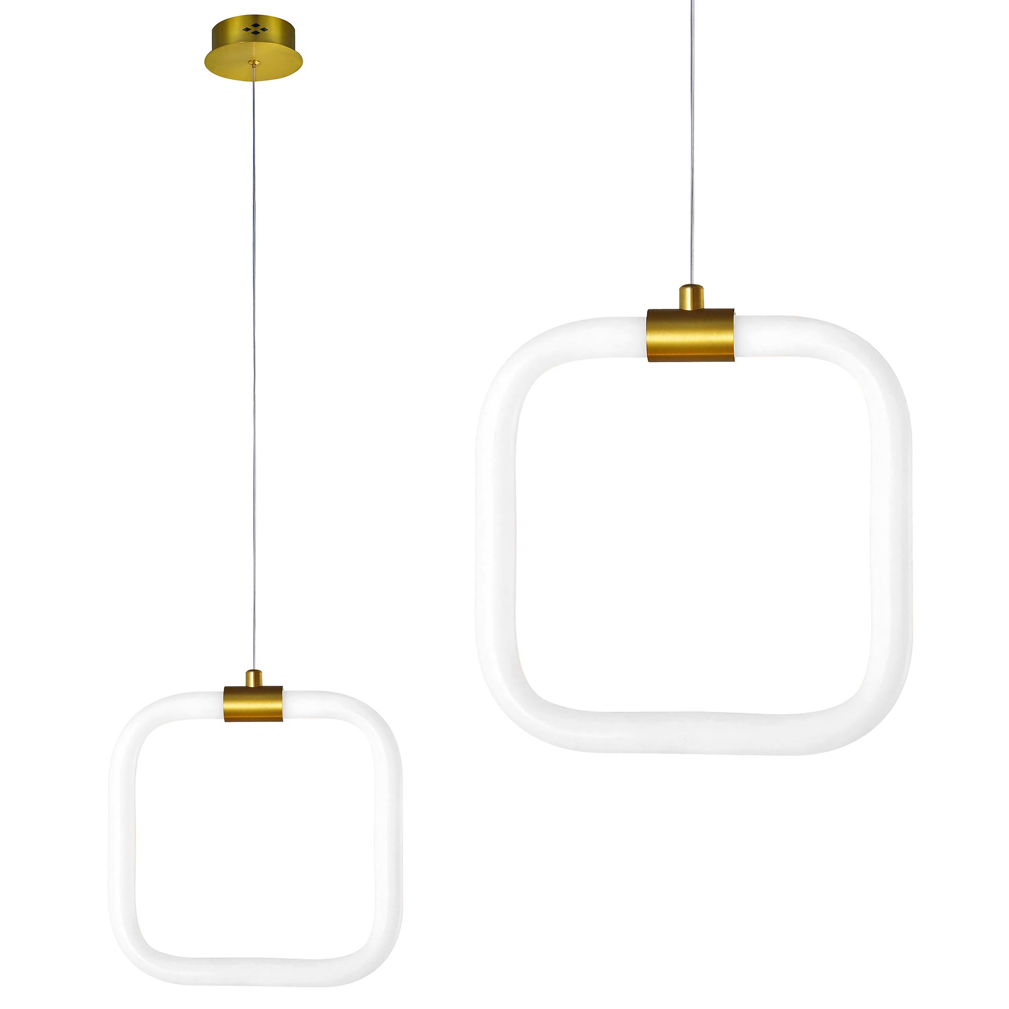 TOOLIGHT hängande taklampa LHJ057-CP1 LED Vit/Guld 20x2x20cm