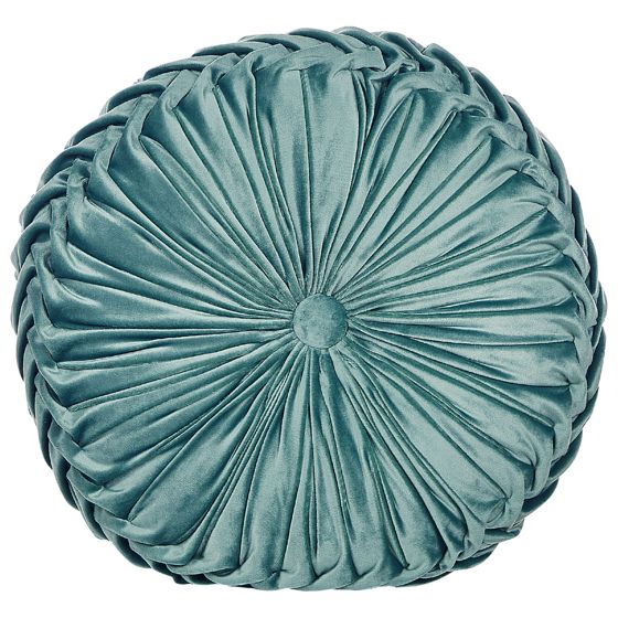 Prydnadskudde UDALA 40 x 40 cm Sammet Blågrön Monokromt