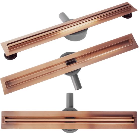REA Linjeavlopp NEOX SLIM PRO 800 Borstad Koppar, 84x9x6,5cm