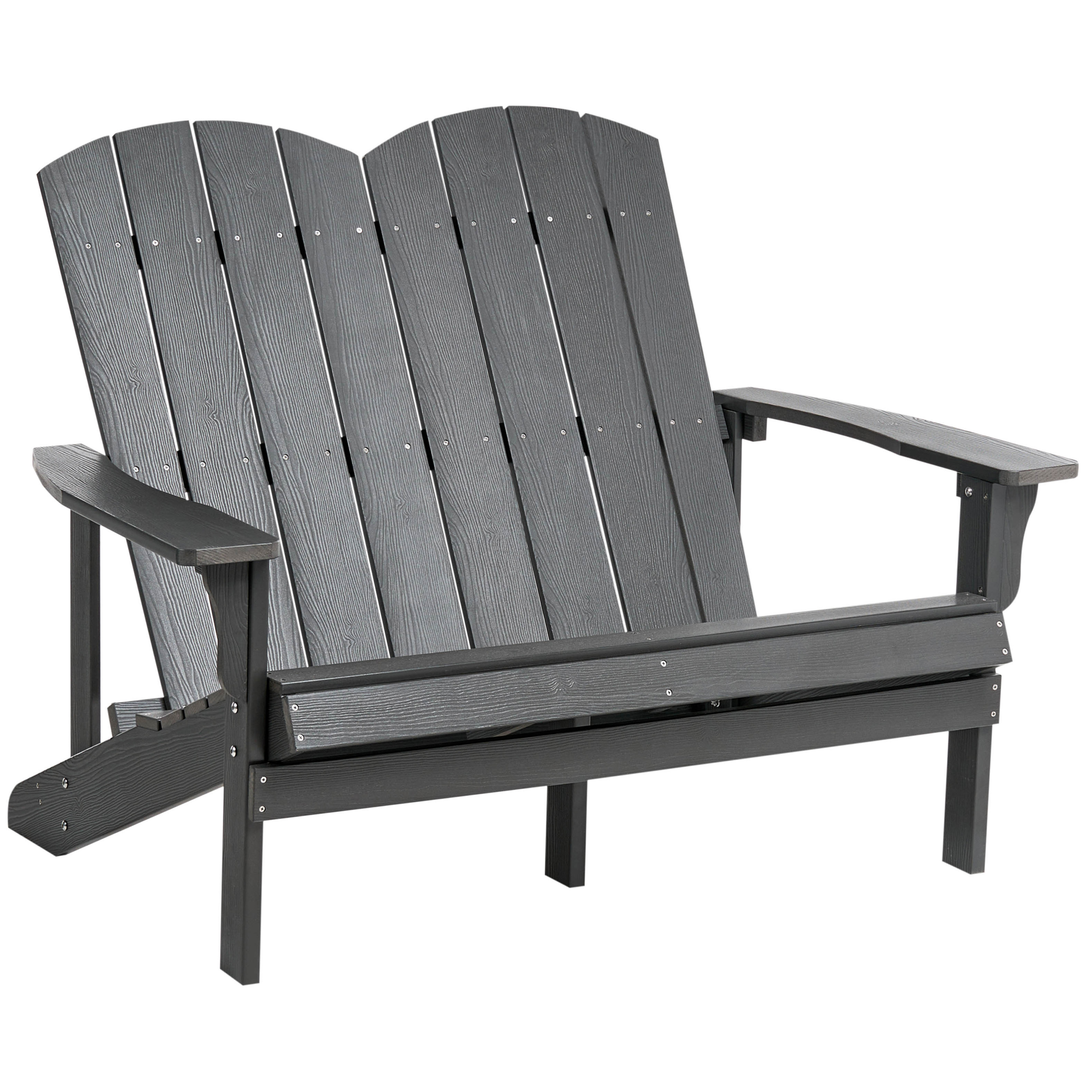 Trädgårdsbänk ADIRONDACK 125 cm Mörkgrå