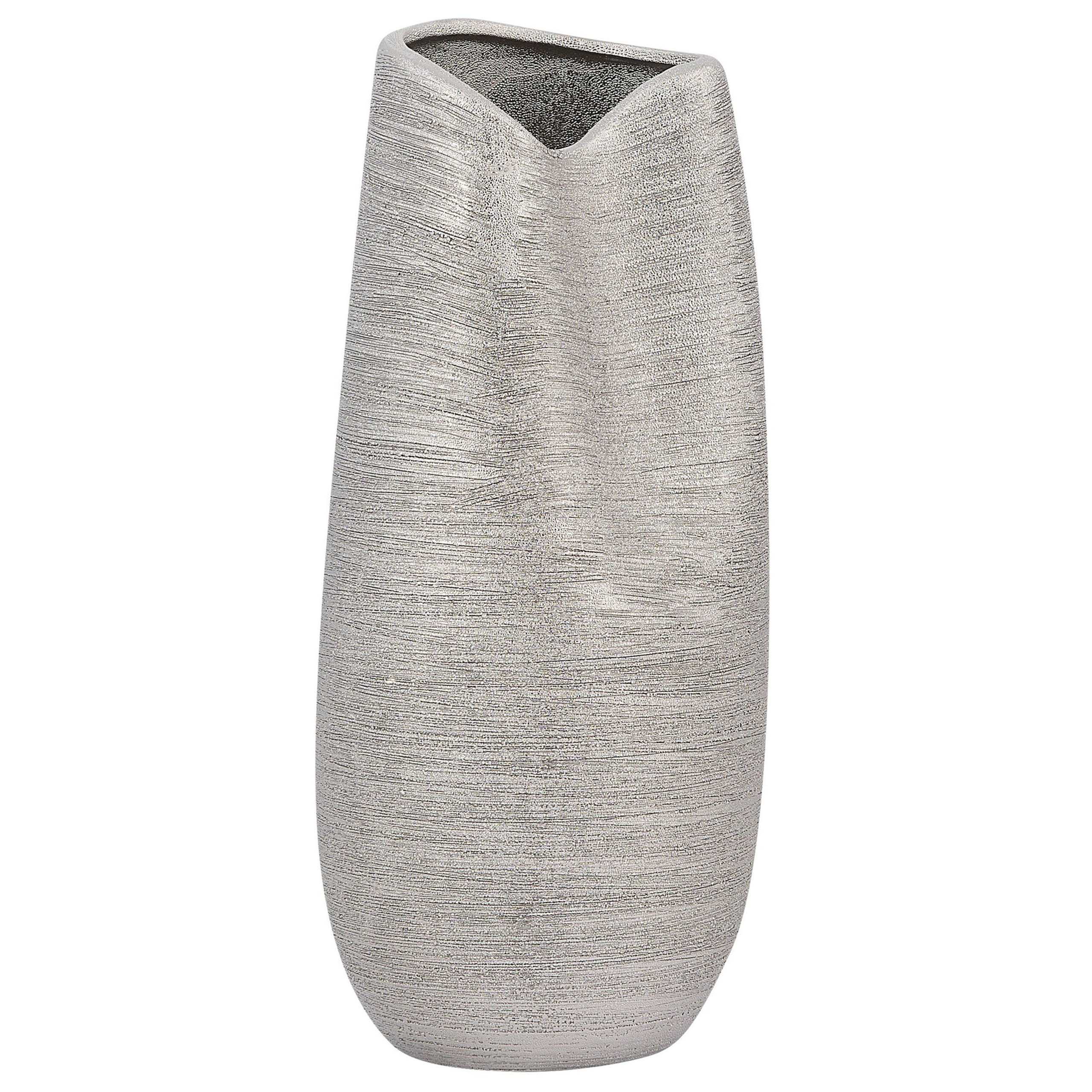 Dekorationsvas DERBE 32 cm Stengods Silver