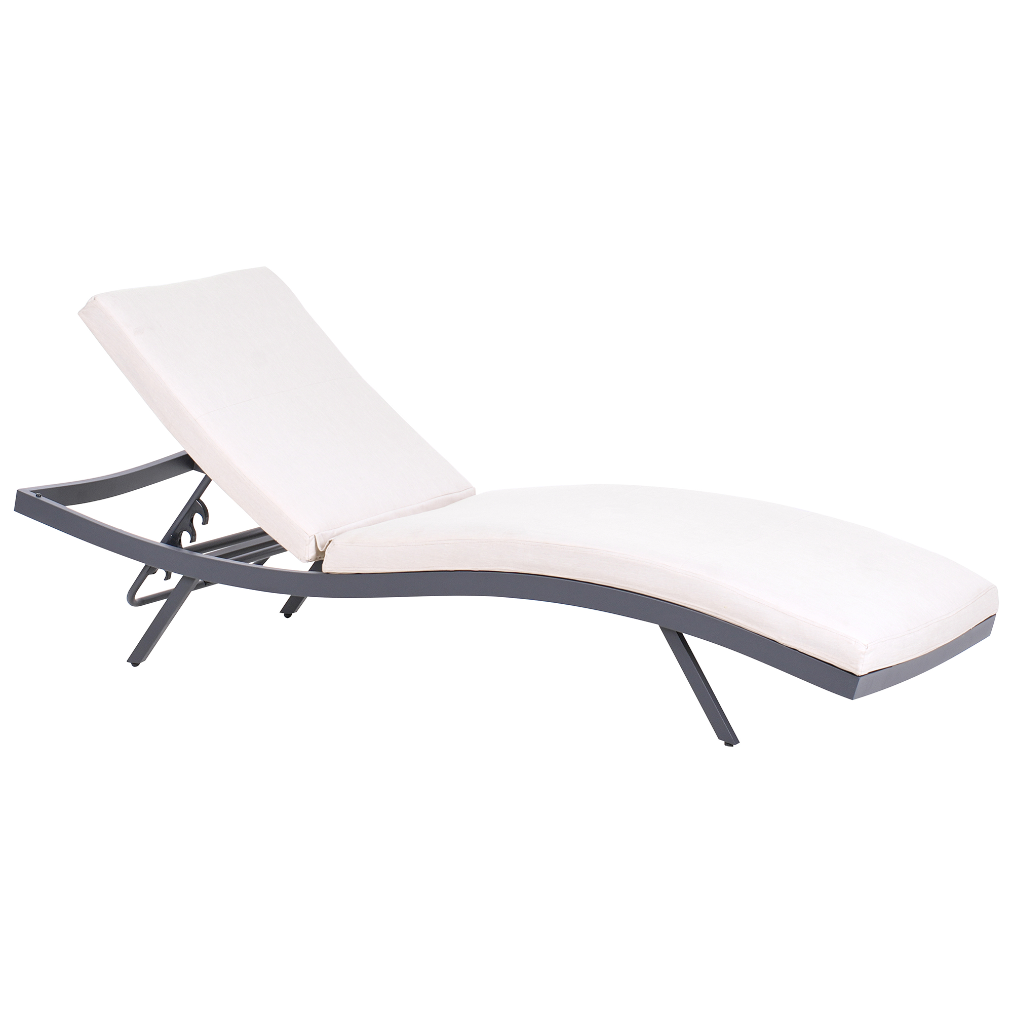 Solstol med dyna AMELIA Metall Ljusbeige