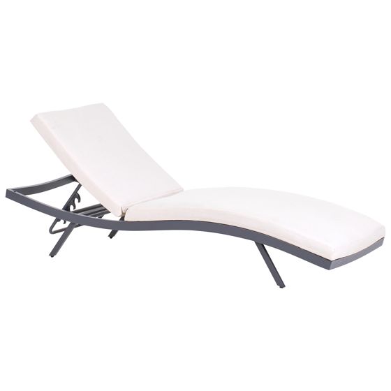 Solstol med dyna AMELIA Metall Ljusbeige