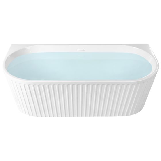 Badkar med rygg mot väggen SERENA 1700 x 800 mm Vit