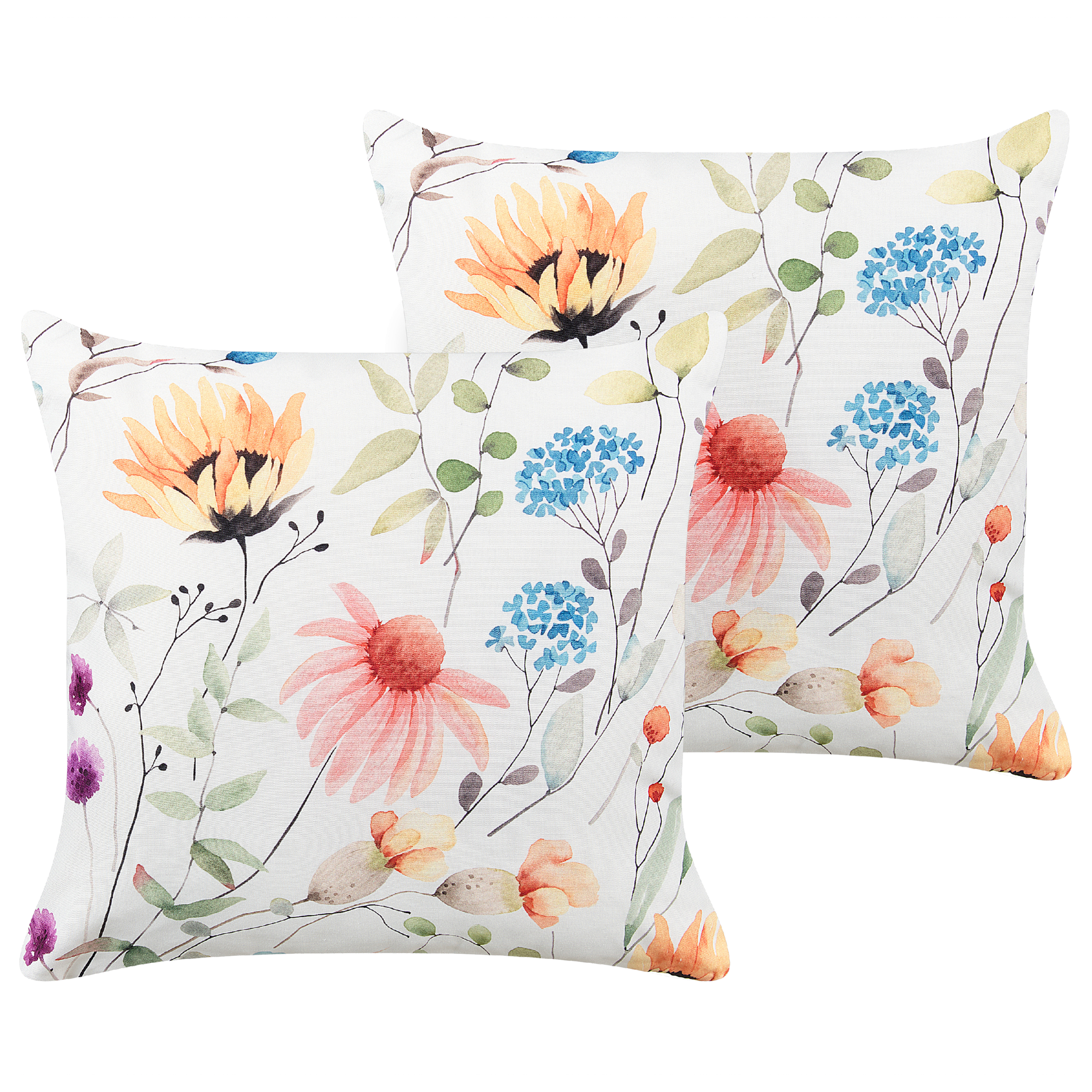 Set med 2 utomhusdynor MONESI Blommigt tryck 45 x 45 cm Flerfärgad