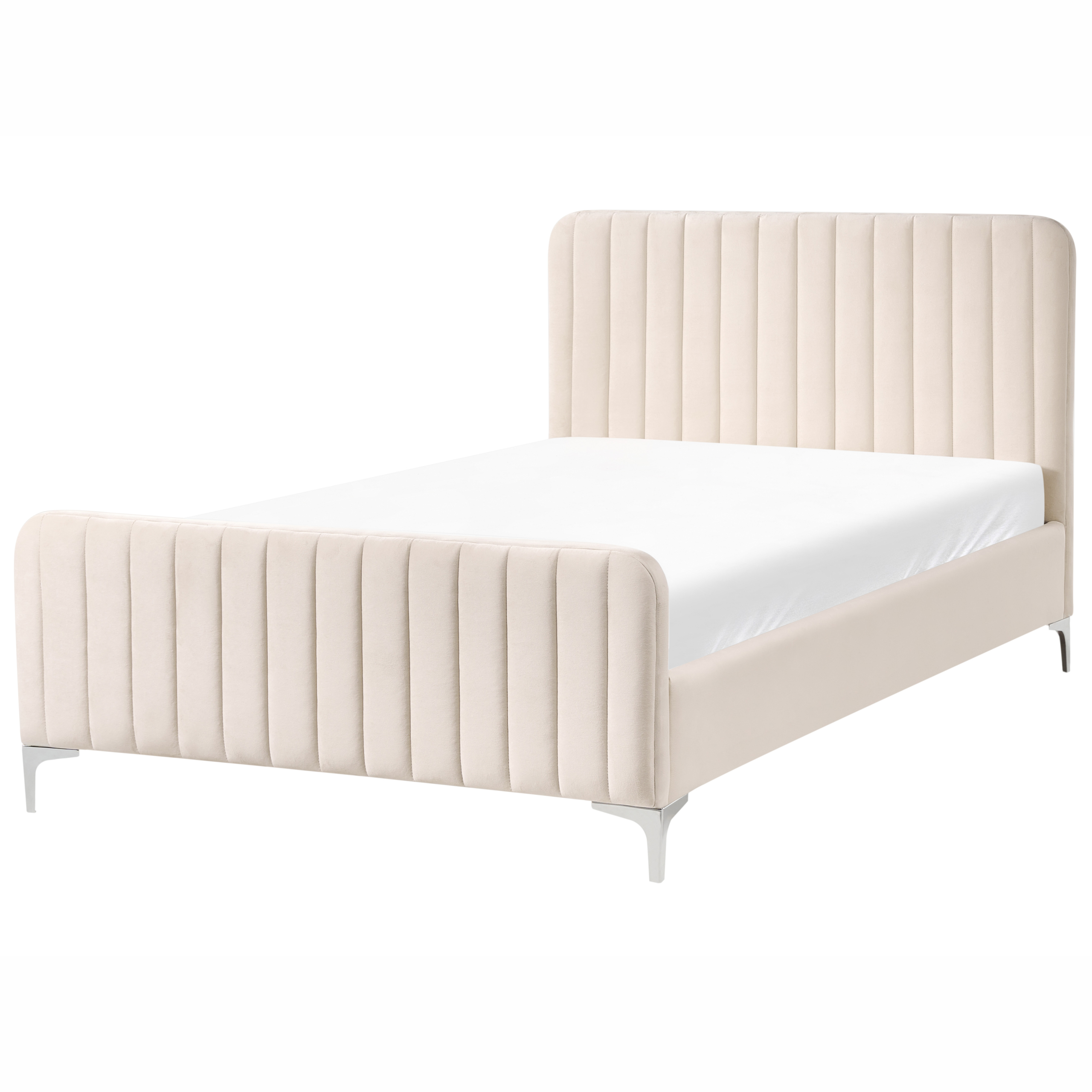 Säng med lamellram Sammet LUNAN 120 x 200 cm Ljusbeige