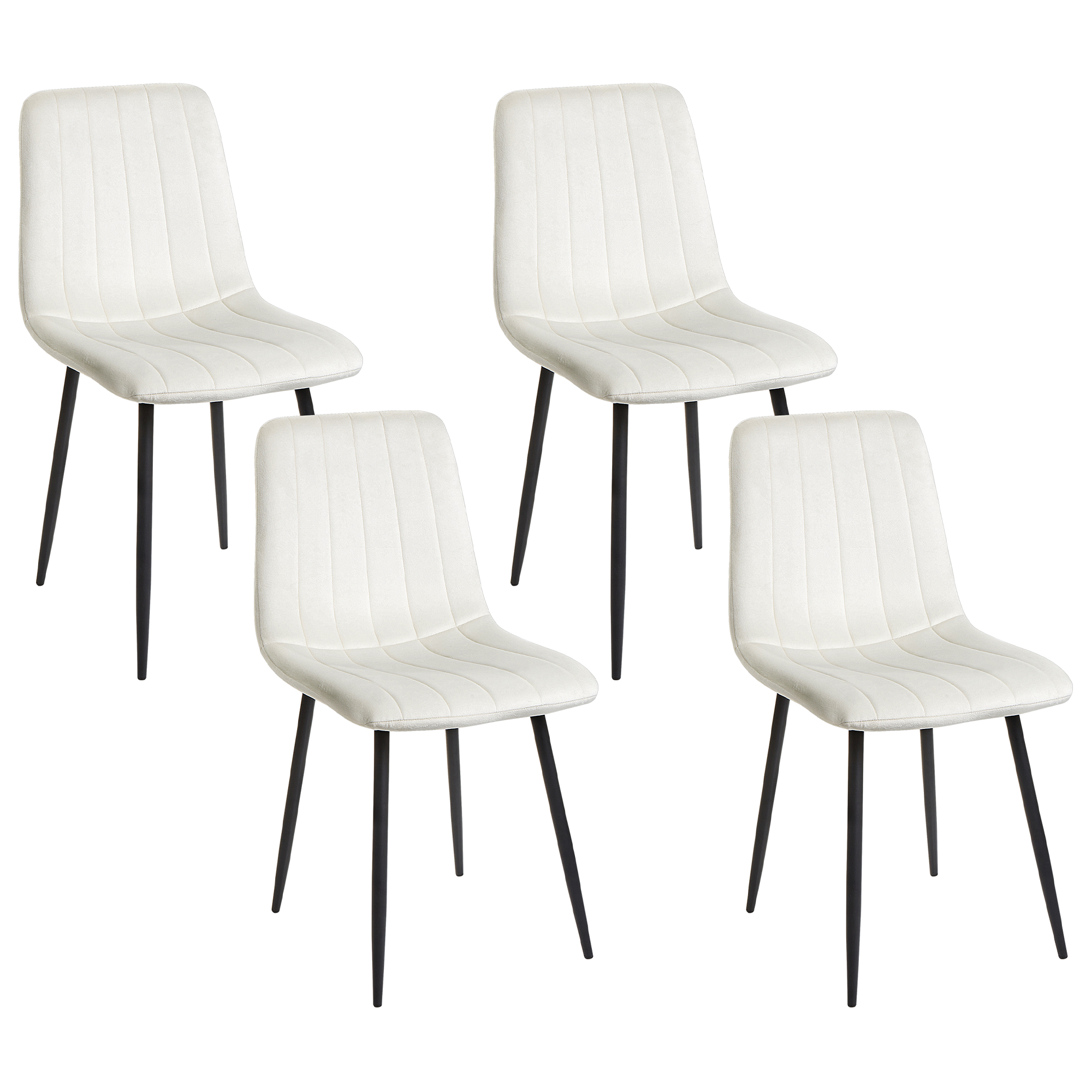 Set med 4 matstolar KALISPELL Sammet Off-White