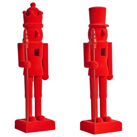 Set med 2 figuriner FLATEY 40 cm Nötknäckare Röd