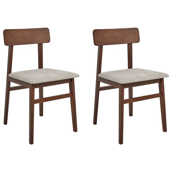 Set med 2 matstolar STACY Trä Taupe