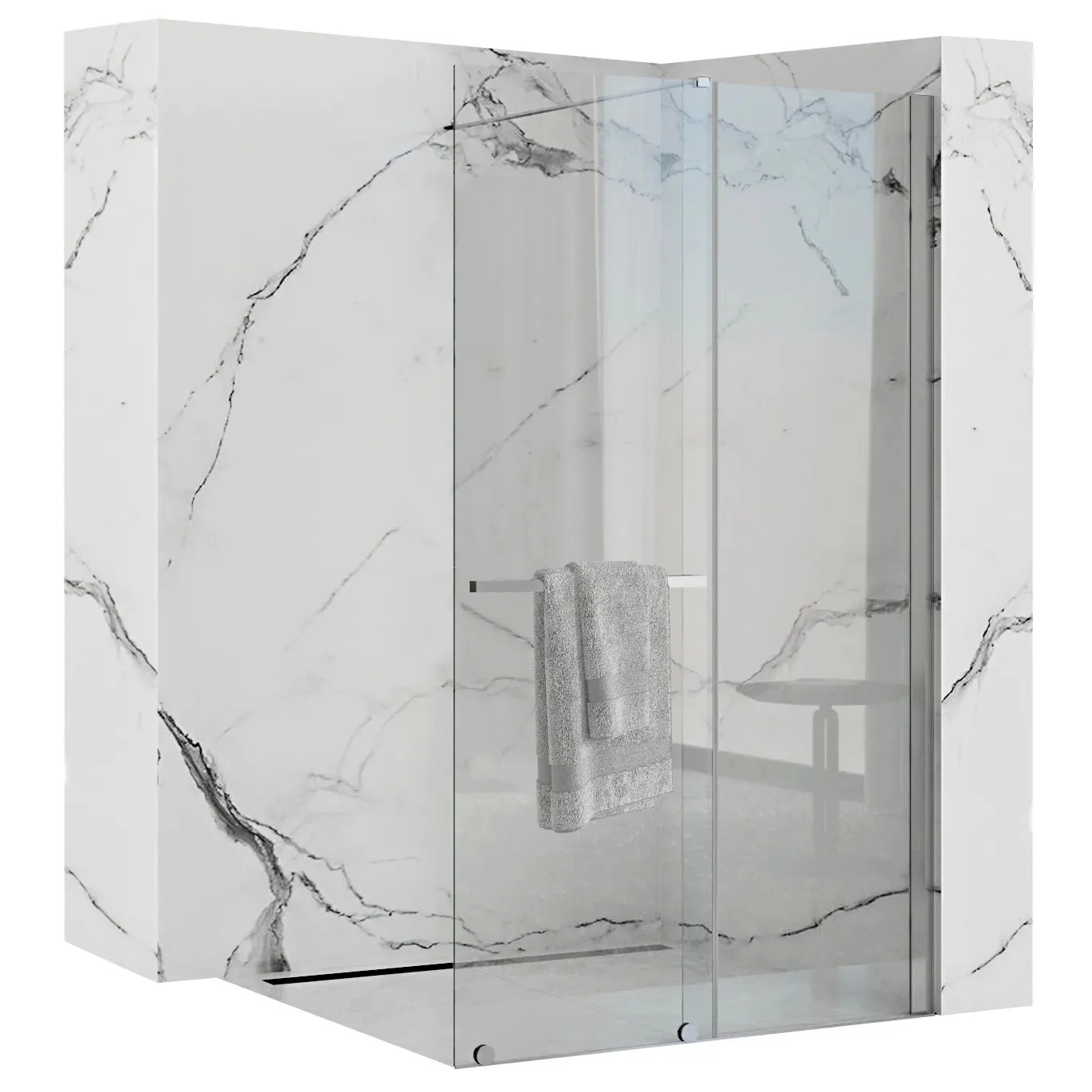 REA Duschvägg CORTIS 120 Krom, 1,3x120,5x199,5cm