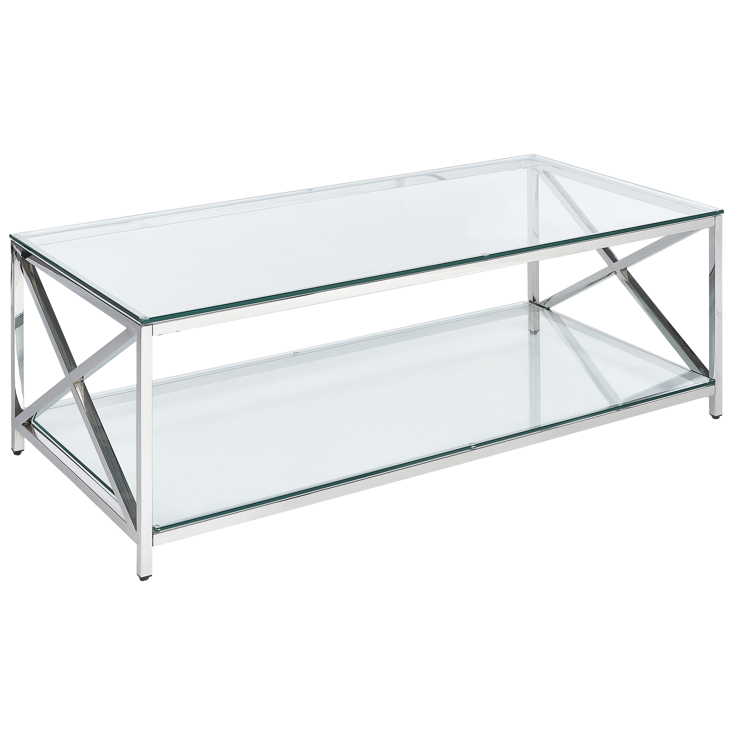 Soffbord AUDET Härdat glas Silver
