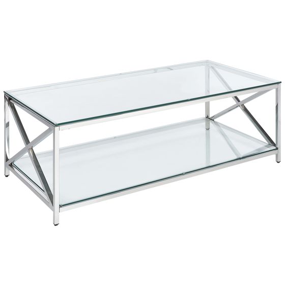 Soffbord AUDET Härdat glas Silver