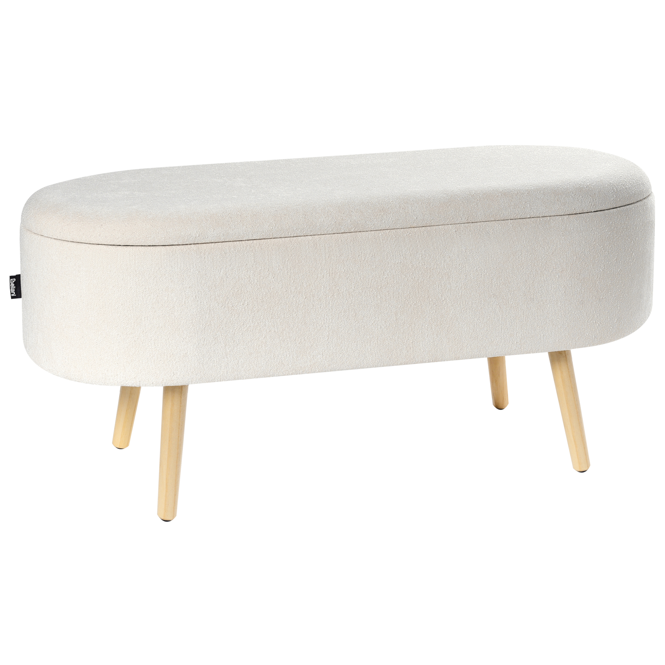 Klädd förvaringsbänk OKLAHOMA Chenille Off-White