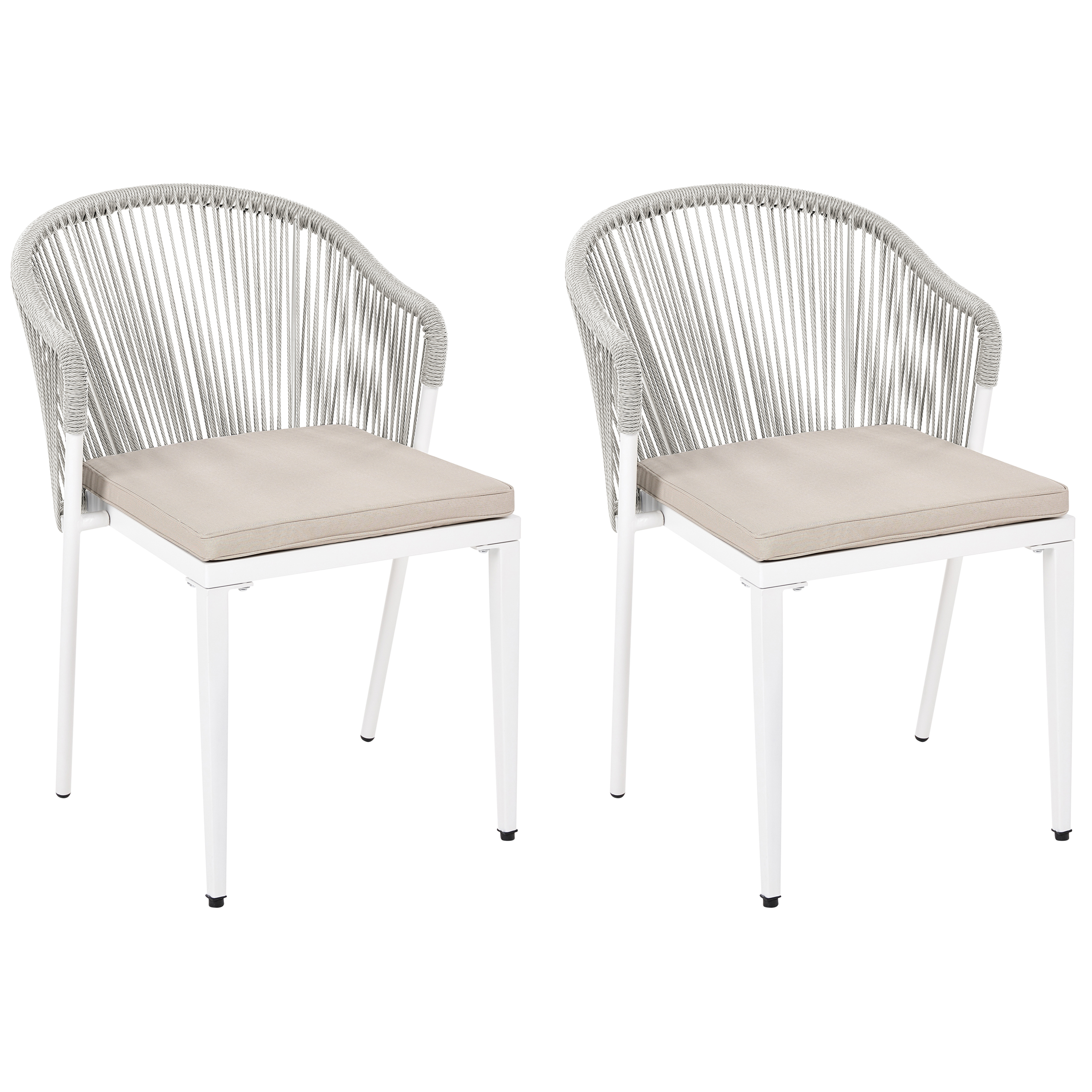 Set med 2 stolar med dynor PARANEA Metall Off-White