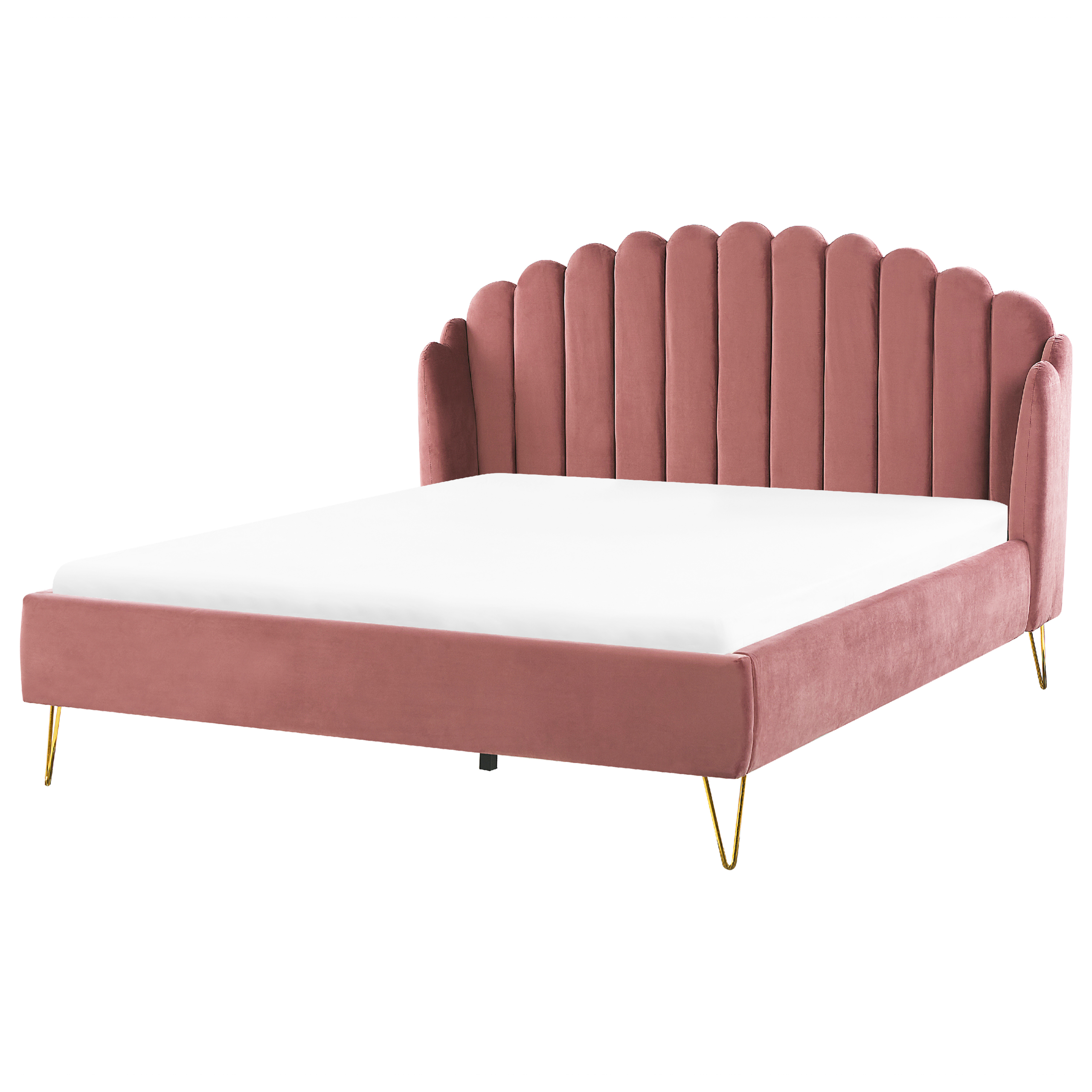 Säng med lamellram Sammet AMBILLOU 180 x 200 cm Rosa