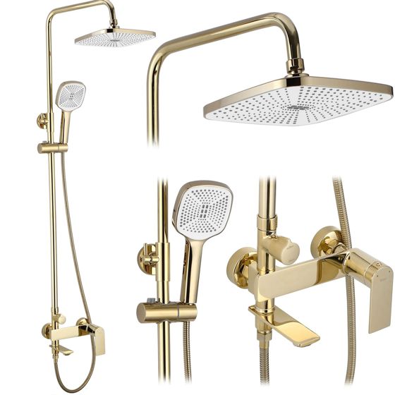 REA Duschset MY1902-78G STORM Guld, 45x30x136cm