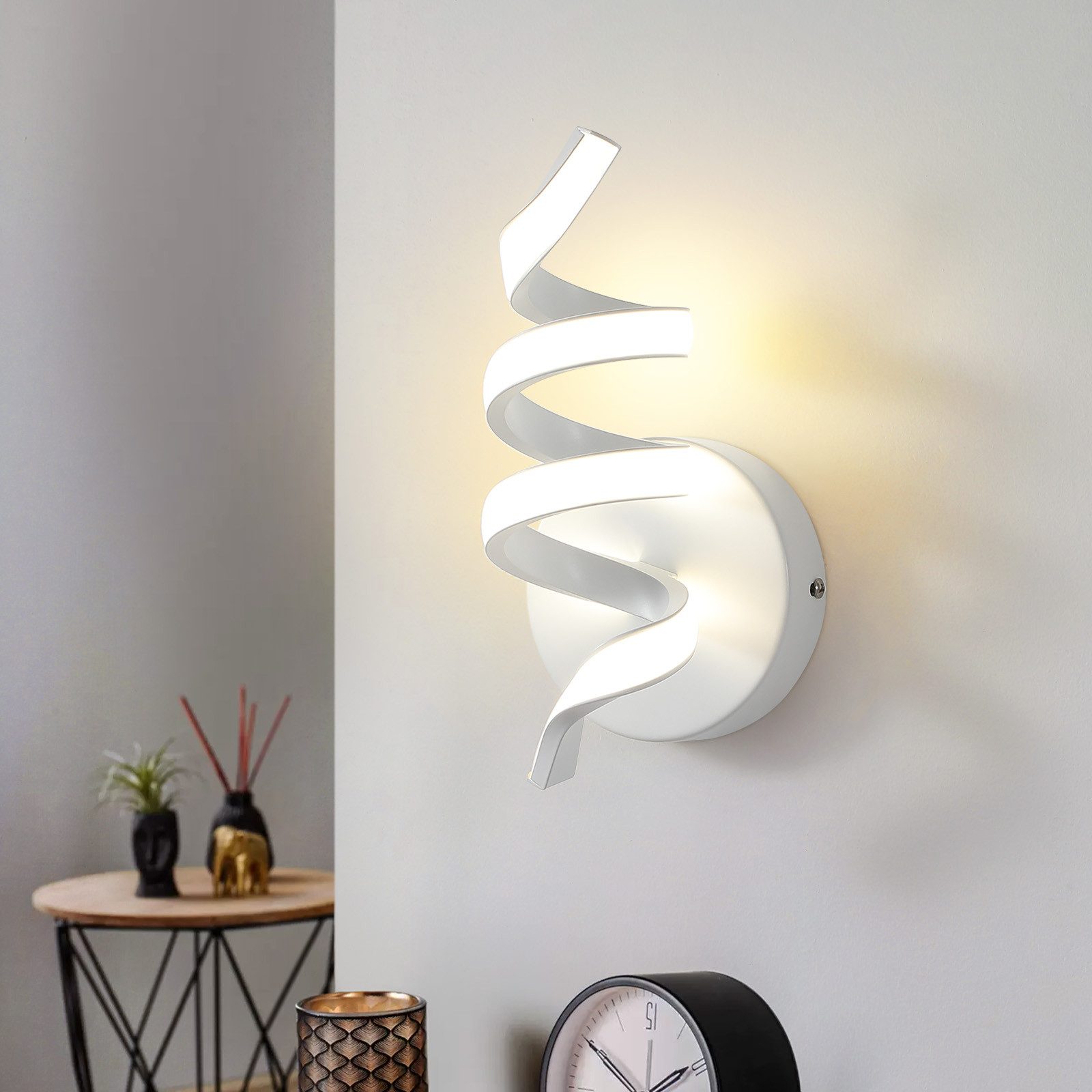 NETTLIFE modern svart 7 W LED-vägglampa för trappor, varmvit, 3000 K