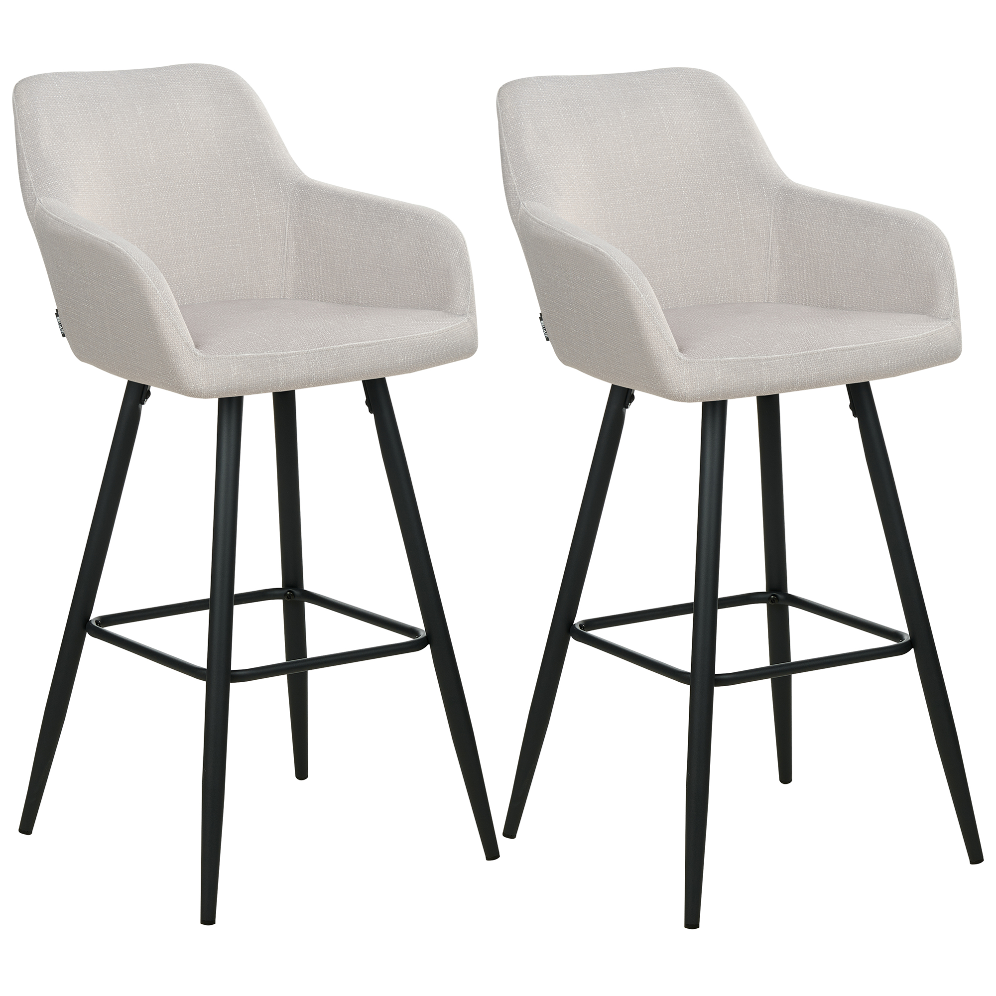 Set med 2 barstolar CASMALIA Sammet Taupe
