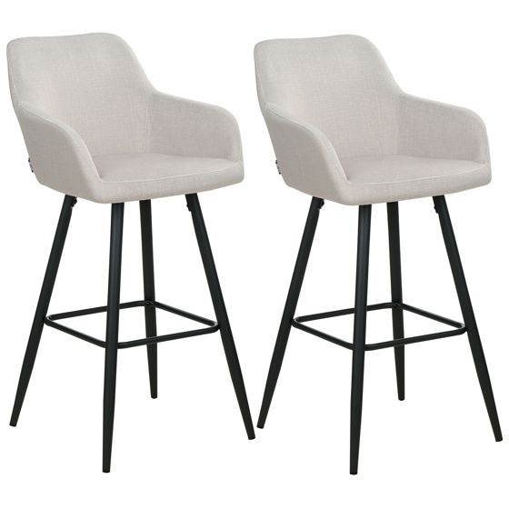 Set med 2 barstolar CASMALIA Sammet Taupe