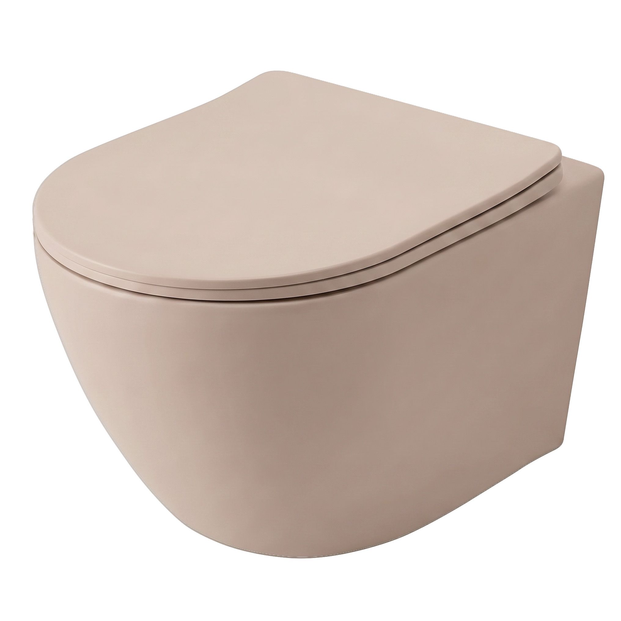 REA vägghängd wc-skål Carlo Mini Tornado Mocca Matt, Beige, 49,5x36,5x35cm