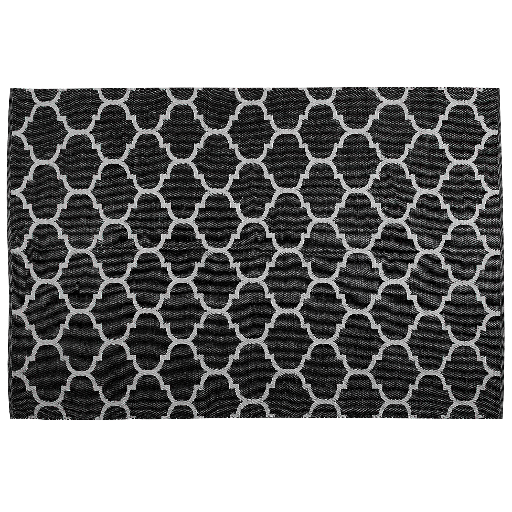 Utomhusmatta ALADANA Svart/ Vit 140 x 200 cm Dubbelsidig