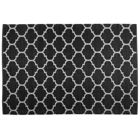 Utomhusmatta ALADANA Svart/ Vit 140 x 200 cm Dubbelsidig