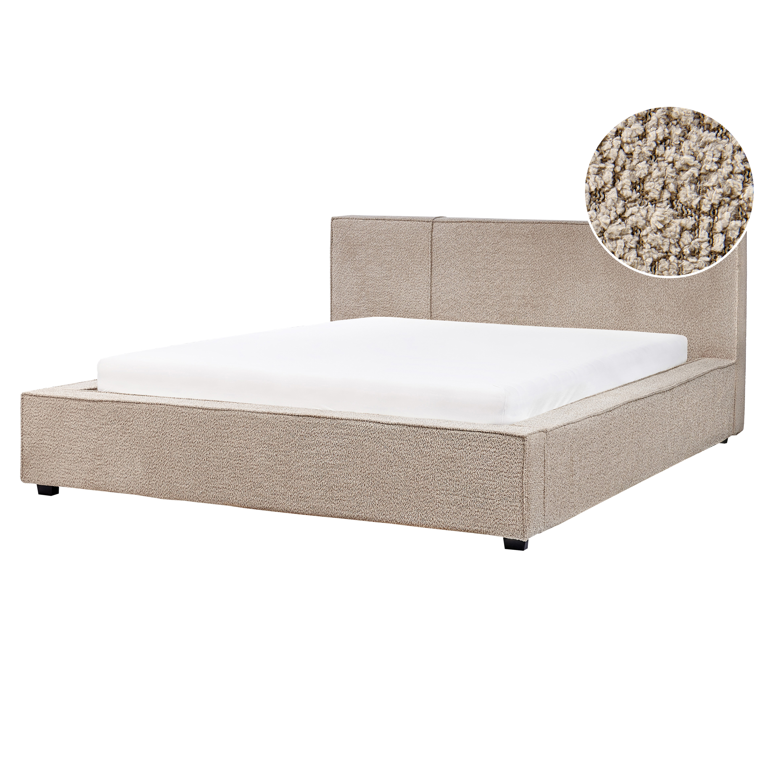 Säng med lamellram Bouclé MIRANDE 160 x 200 cm Taupe