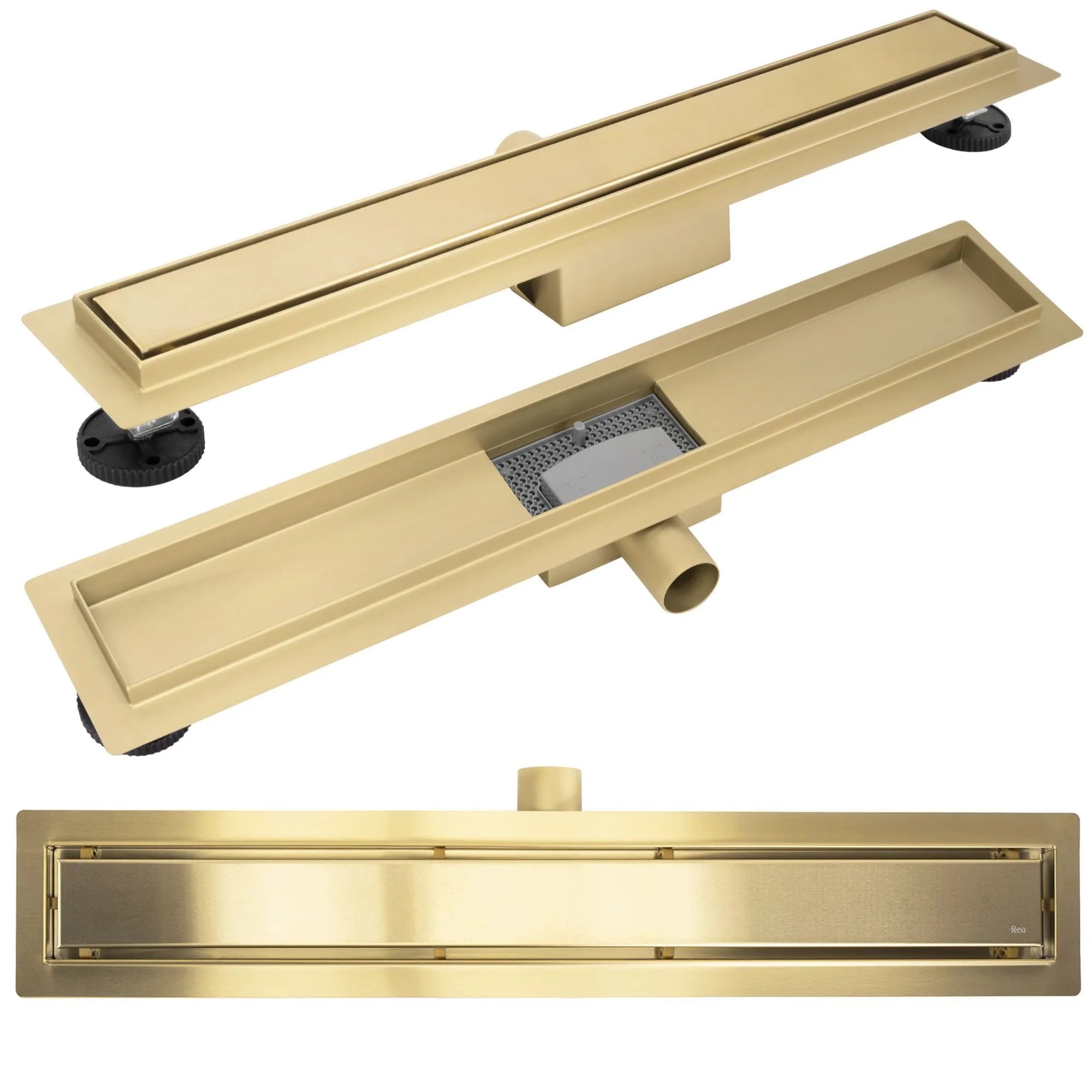 REA Linjeavlopp Neox 70 Borstat Guld, 70x11x5cm