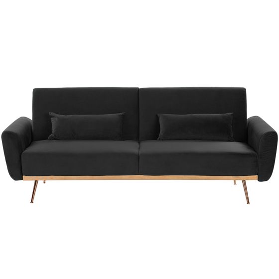 Bäddsoffa 3-sits EINA Sammet Svart