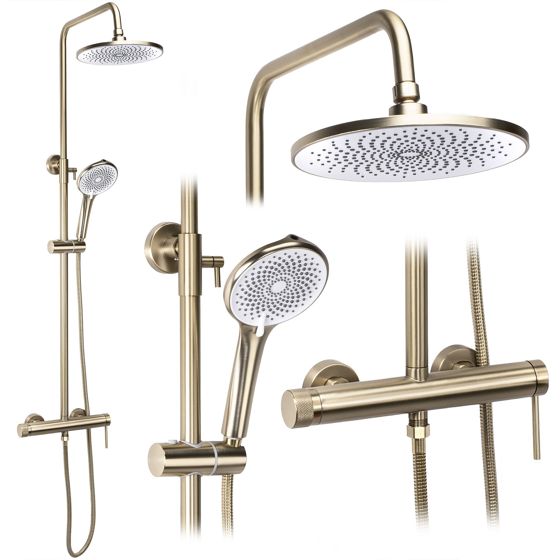 REA Duschset JS-H7023BG Borstat Guld, 33x9x131cm