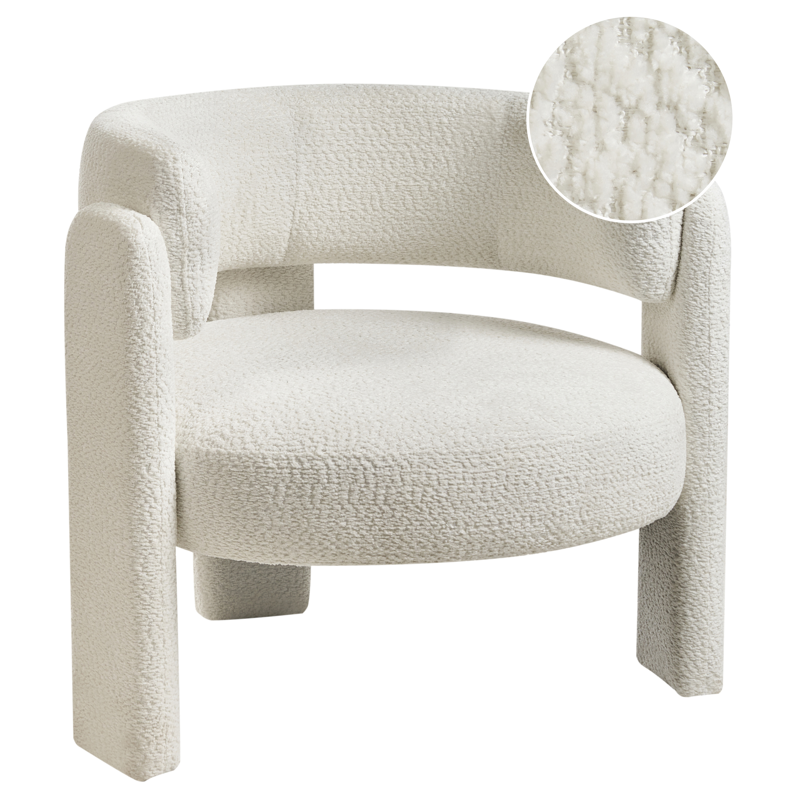 Fåtölj BUREA Chenille Off-White