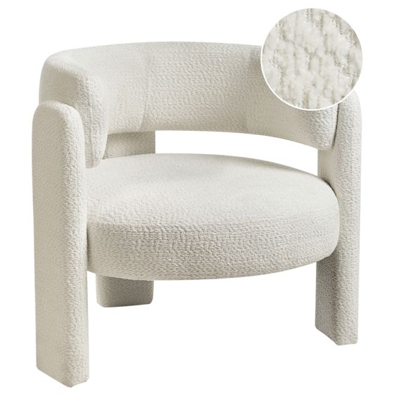 Fåtölj BUREA Chenille Off-White