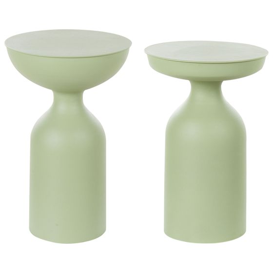 Set med 2 sidobord COTA/TENJO Metall Ljusgrön