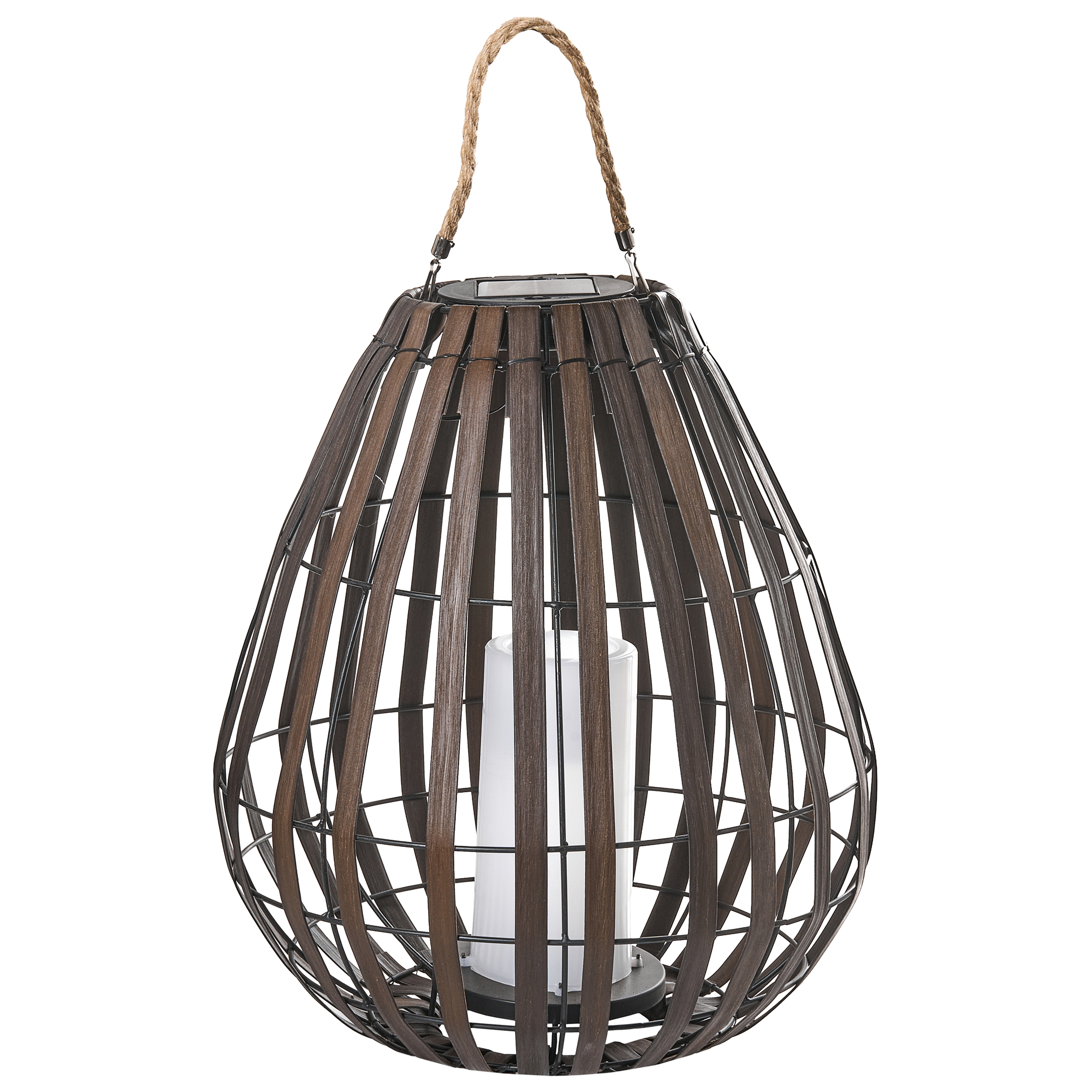 Solcellsdriven lykta LUFUPA 61 cm Mörkbrun