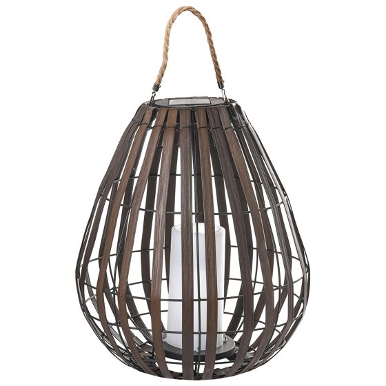 Solcellsdriven lykta LUFUPA 61 cm Mörkbrun