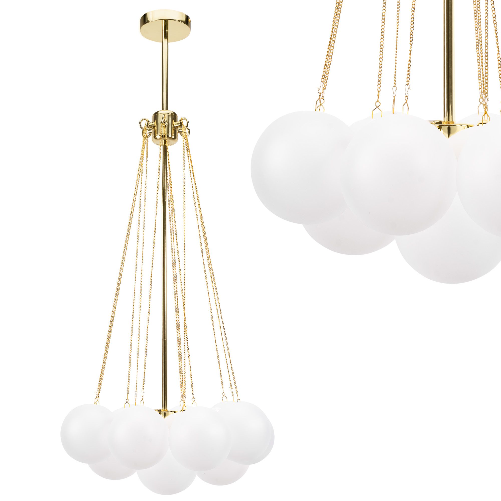 TOOLIGHT hängande taklampa APP1688-12CP Guld 93x50x65cm