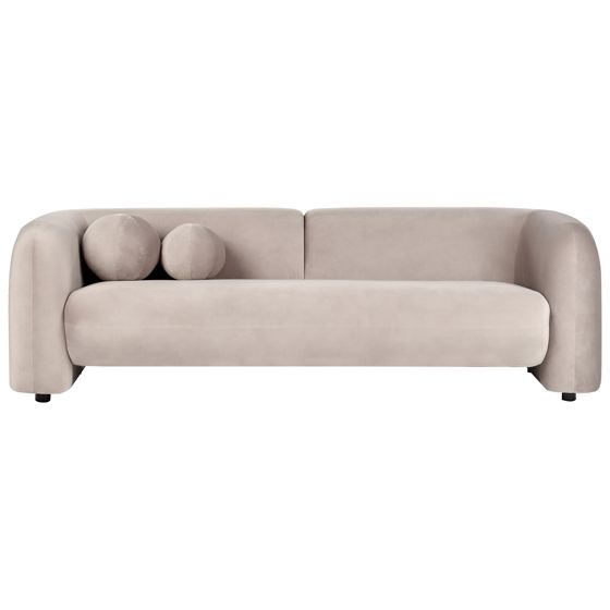 Soffa 3-sits LEIREN Sammet Taupe