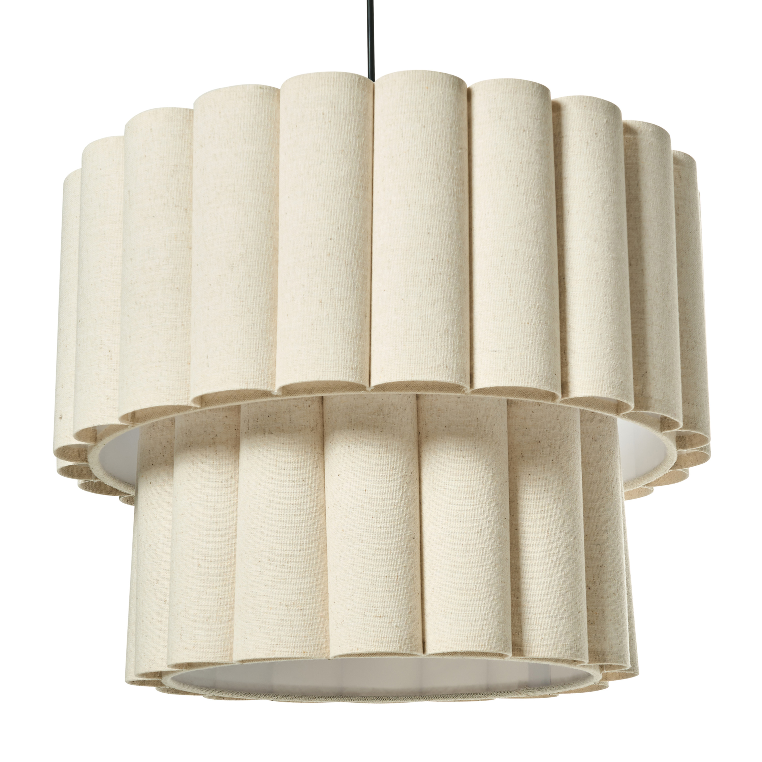 Pendellampa BELESSA Linne Ljusbeige