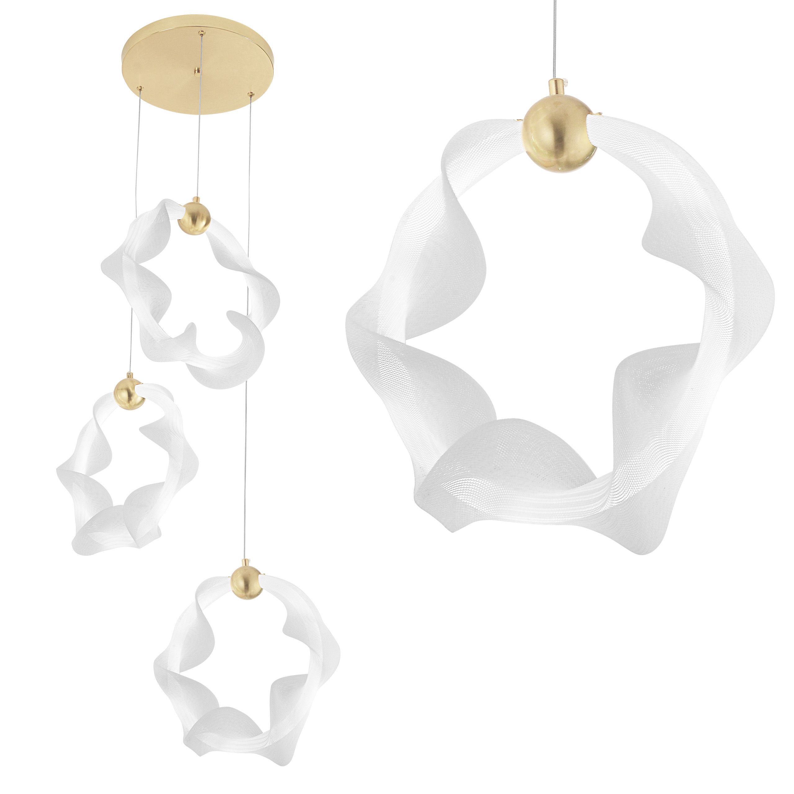 TOOLIGHT hängande taklampa LED G012-3CPR Vit/Guld 30x30x34,5cm