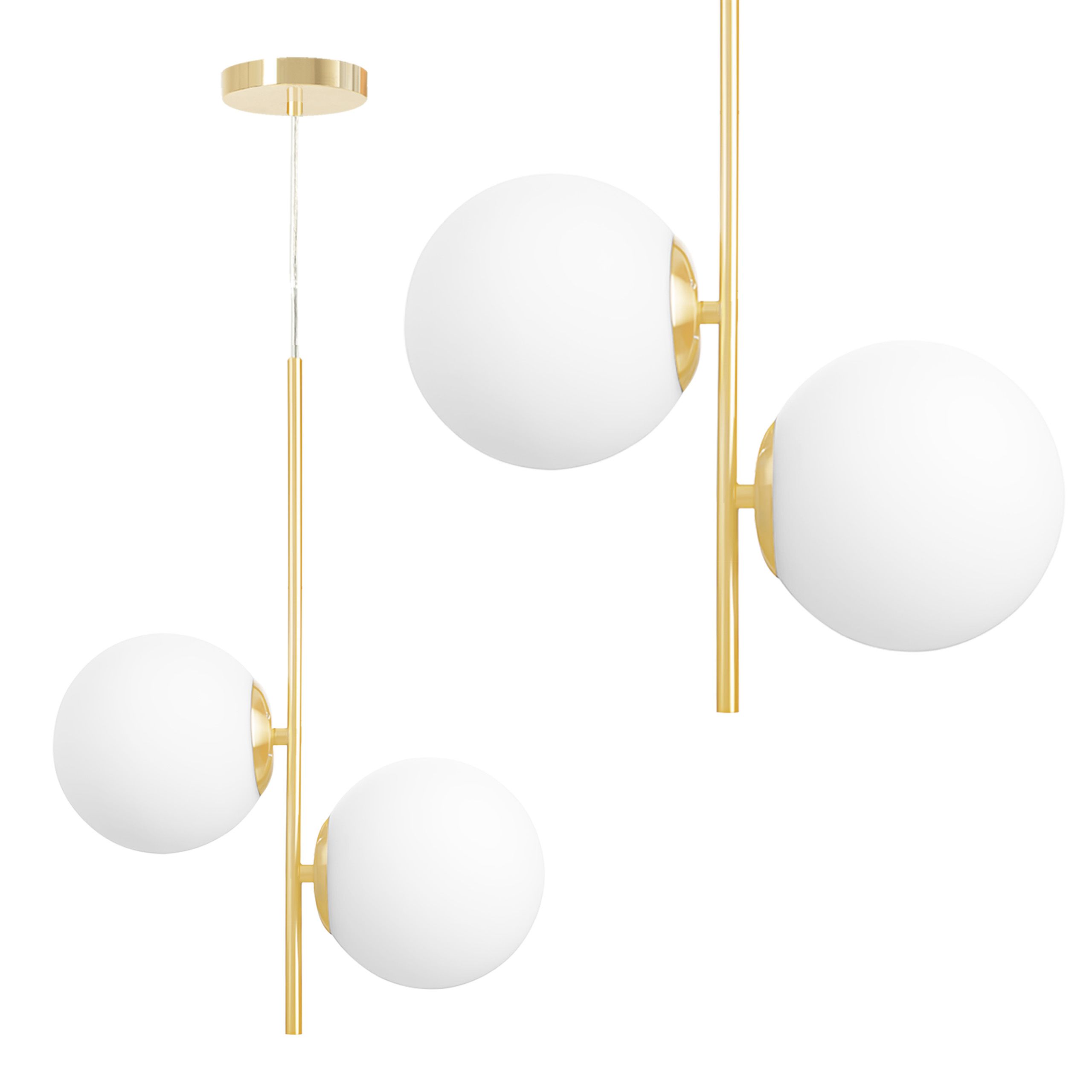 TOOLIGHT hängande taklampa G118-2CP Guld/Vit 43,6x32,5x42cm