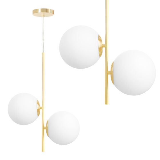 TOOLIGHT hängande taklampa G118-2CP Guld/Vit 43,6x32,5x42cm