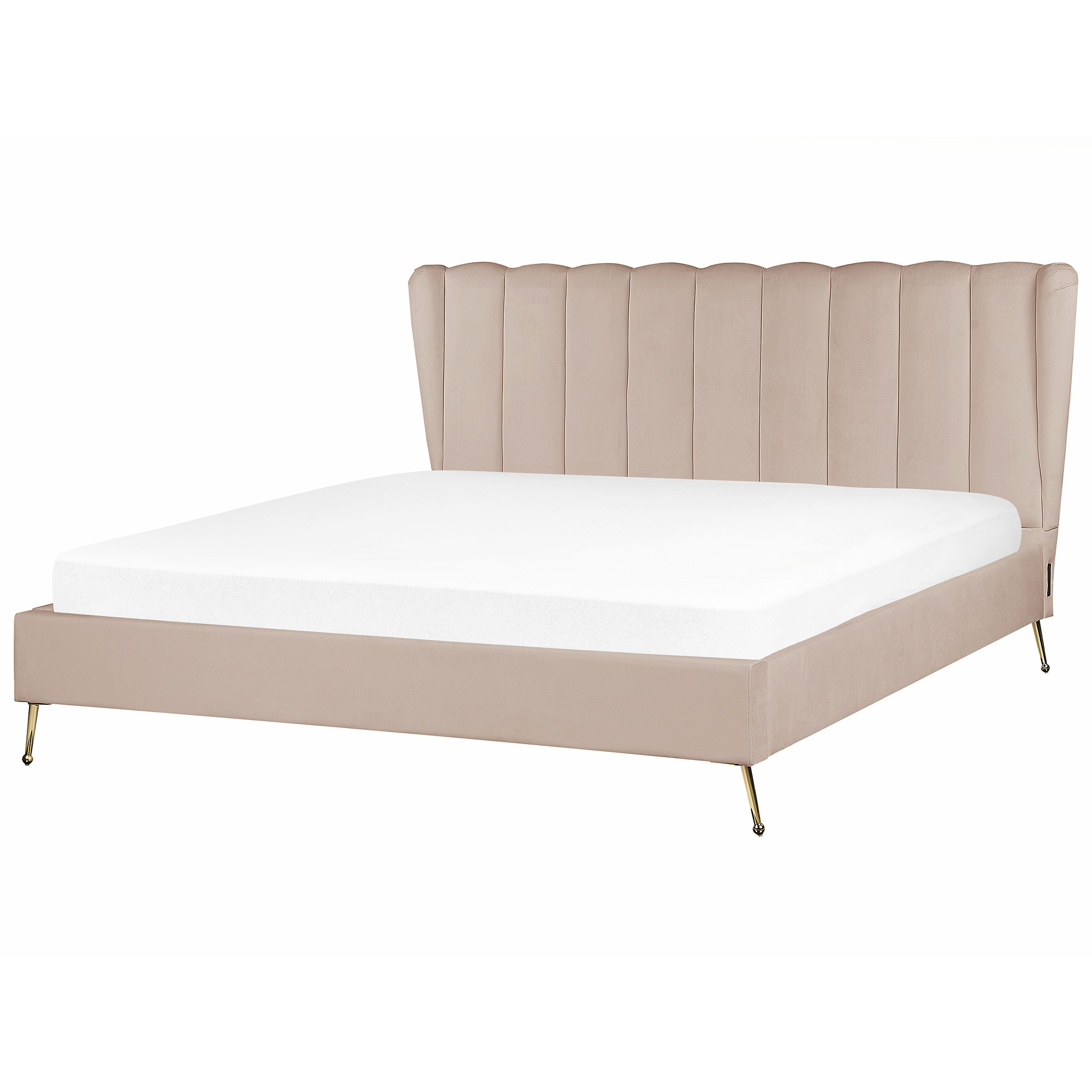 Säng med lamellram Sammet MIRIBEL 180 x 200 cm Taupe
