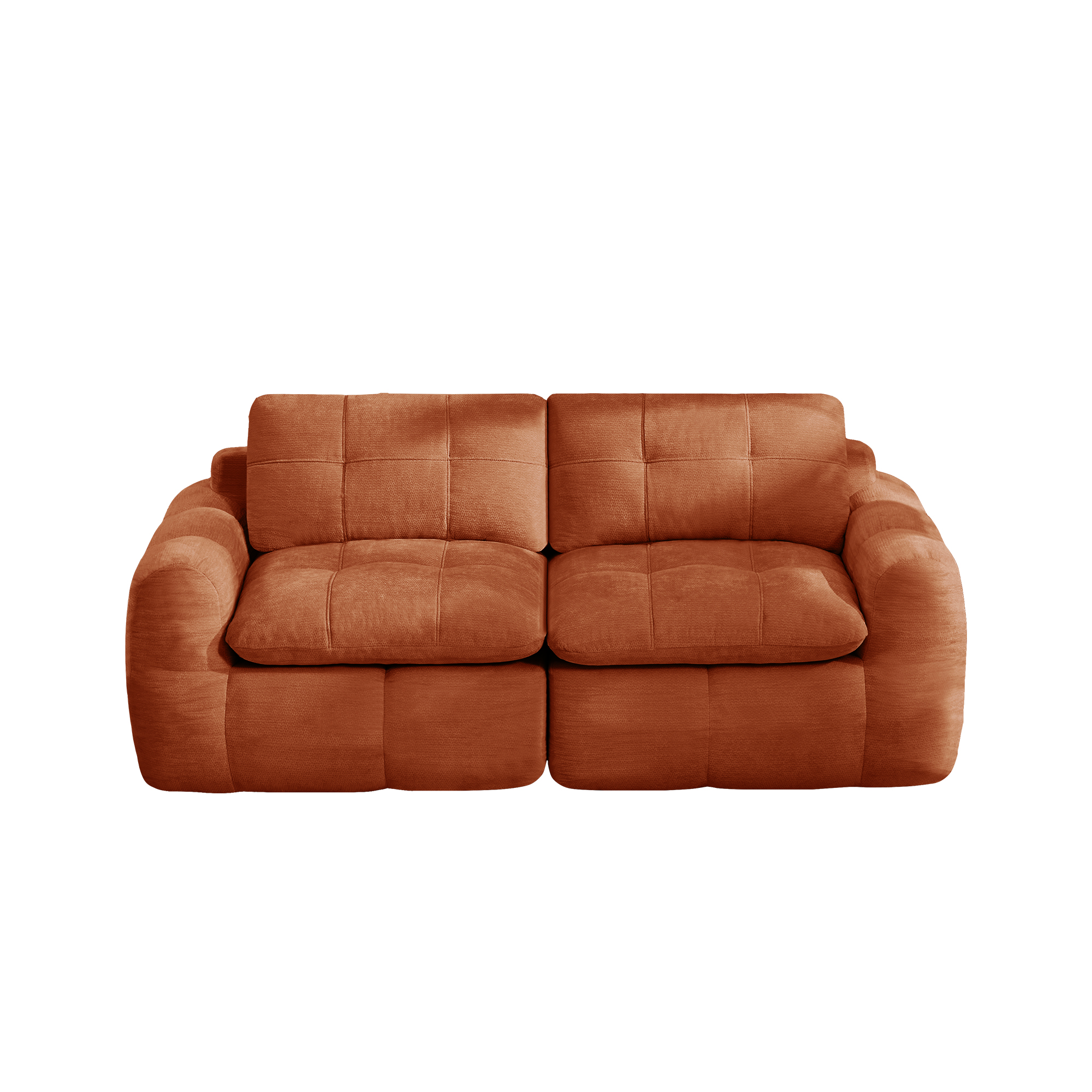 2-sitssoffa, minimalistisk, chenille-orange